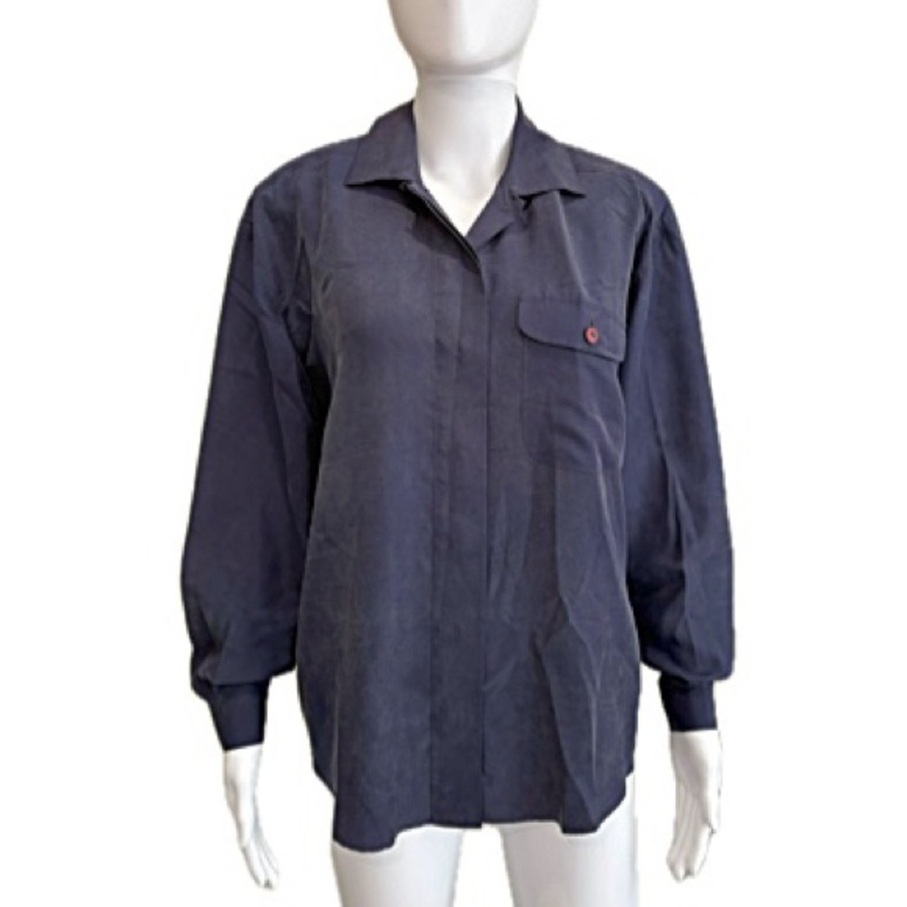 Vintage Nordstrom 2567 Basics 100% Silk Long Sleeve Button Shirt Womens Size 4